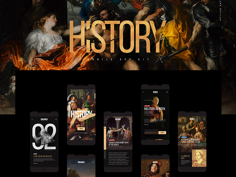 Historique Mobile App UI Kit