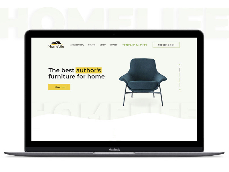 Шаблон веб-сайта Homelife и набор пользовательского интерфейса