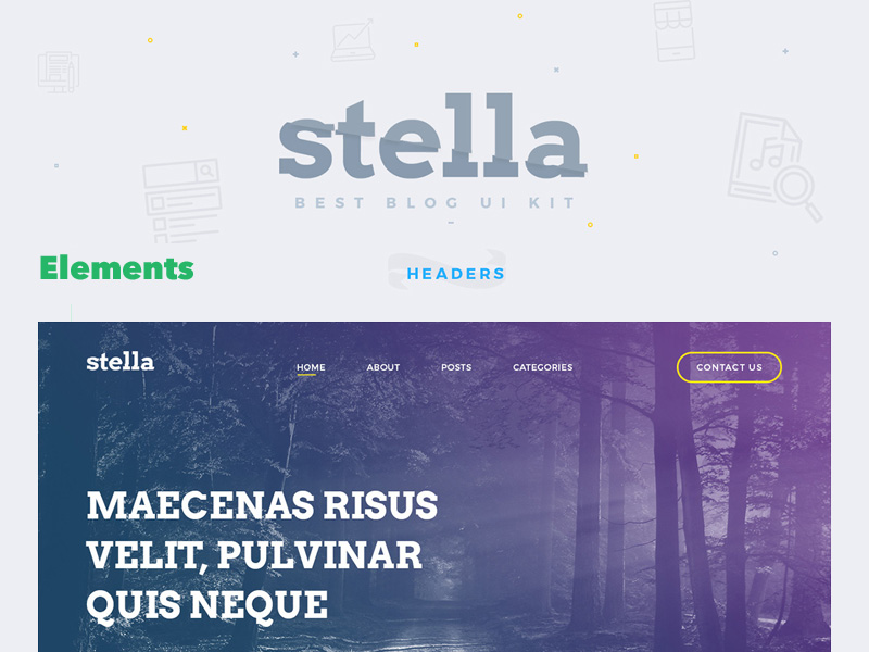 Стелла блог пользовательский интерфейс Kit