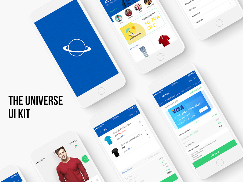 L’univers e-commerce Mobile UI Kit