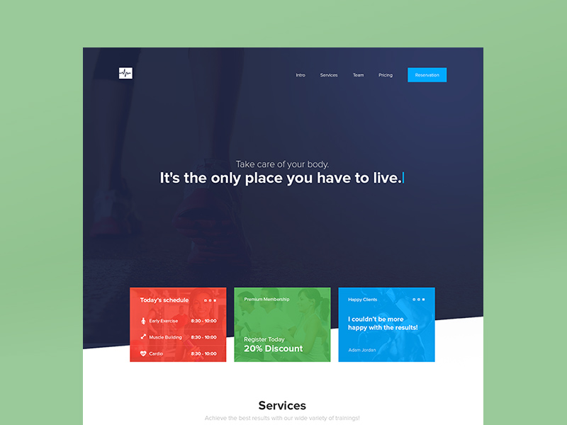 Cardio One Page Website Template