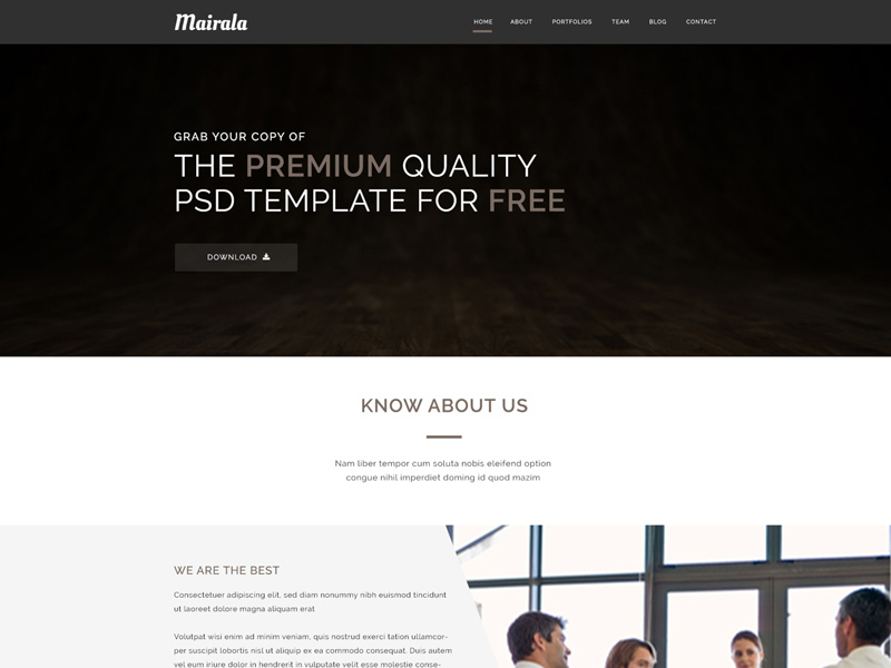 MAIRALA – One Page Corporate Agency Template