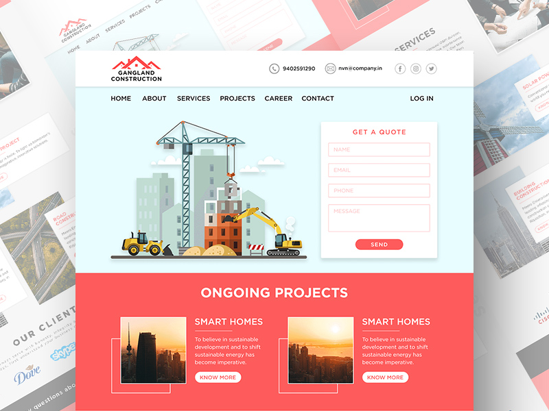 Website-Vorlage für Bauunternehmen