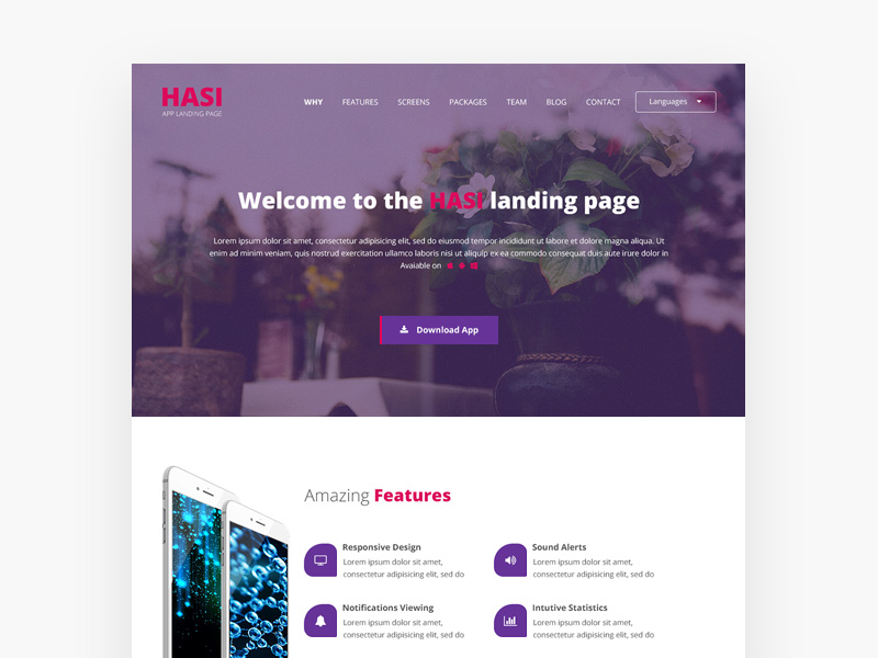 Hasi Bootstrap Page d’atterrissage