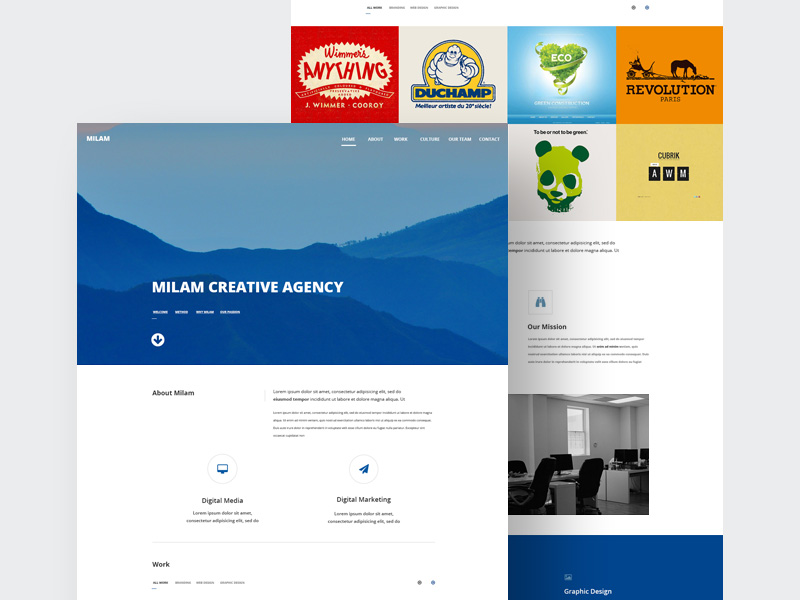 Modèle de site Web de l’Agence Milam