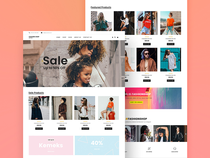 clothing store website psd templates photoshop