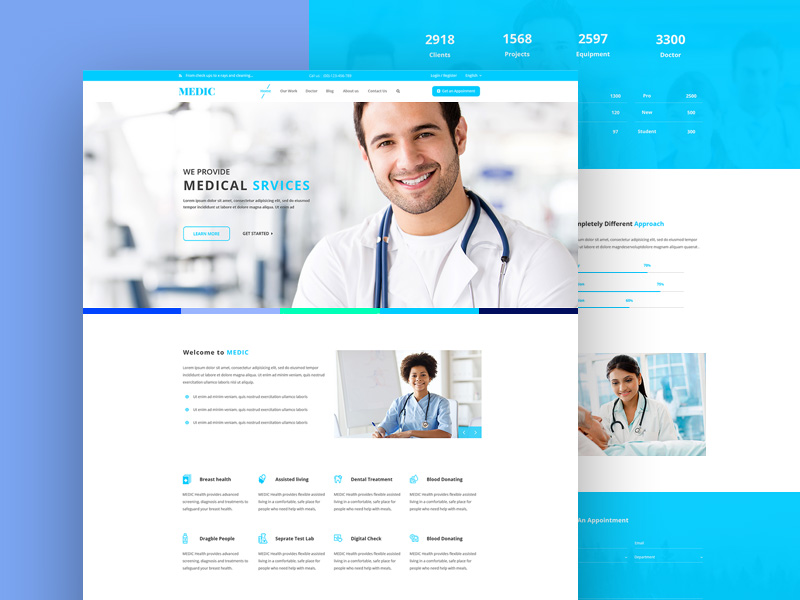 Concepto de sitio web médico