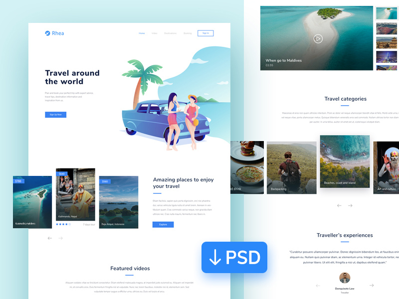 Travel Website Templates Psd Free Download