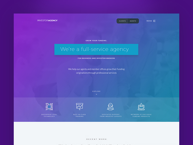 Investment Agency Website Landing Page Template
