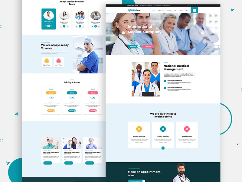 Шаблон медицинского и медицинского веб-сайта (ru) MEDCare