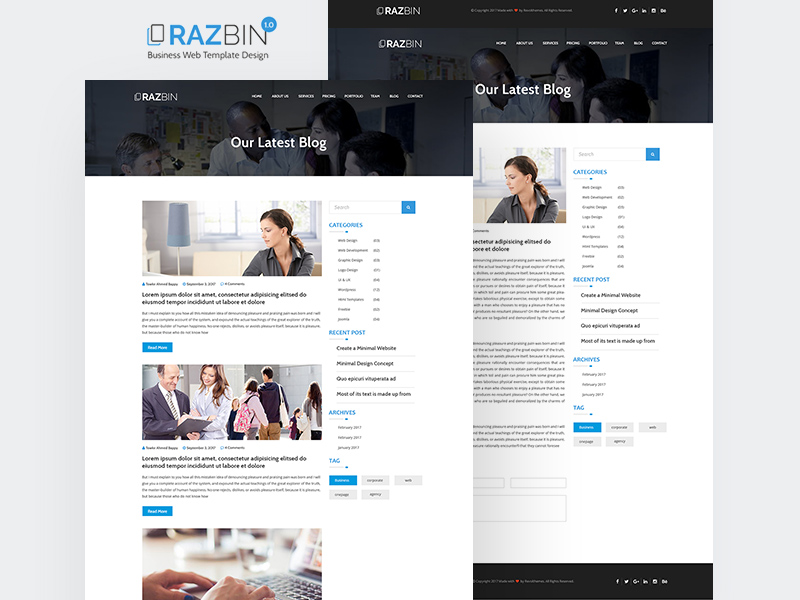 Шаблон веб-сайта цифрового агентства Razbin