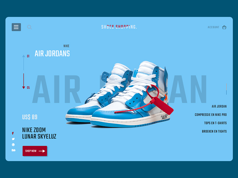 Plantilla de plataforma de comercio electrónico de Nike Shoe Store
