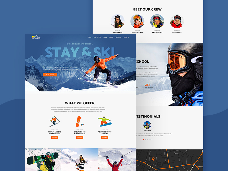 Ski & Snowboard Schule Vorlage