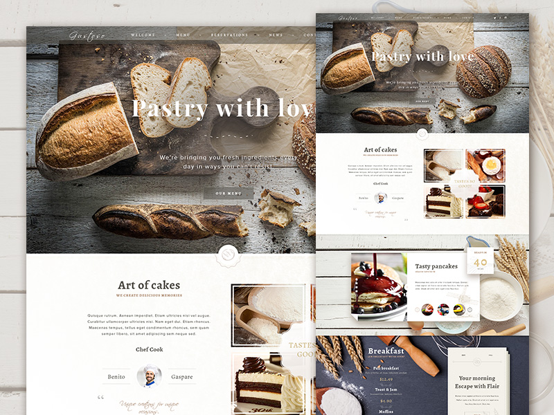 El sitio web de La panadería