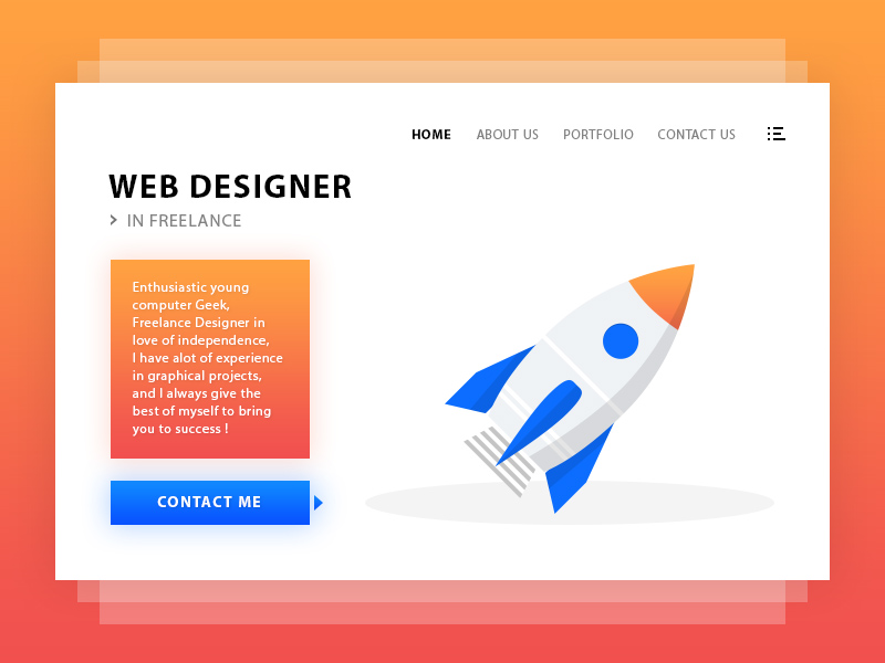 Page de profil web designer