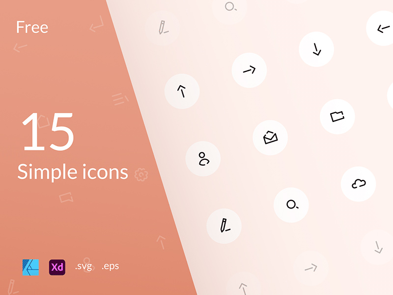 15 Iconos simples de Adobe Xd