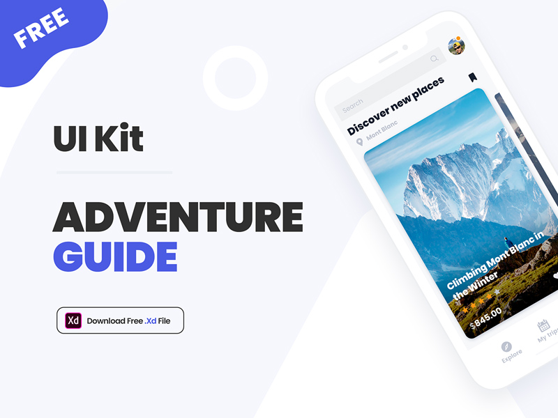 Adventure Guide UI Kit für Adobe XD