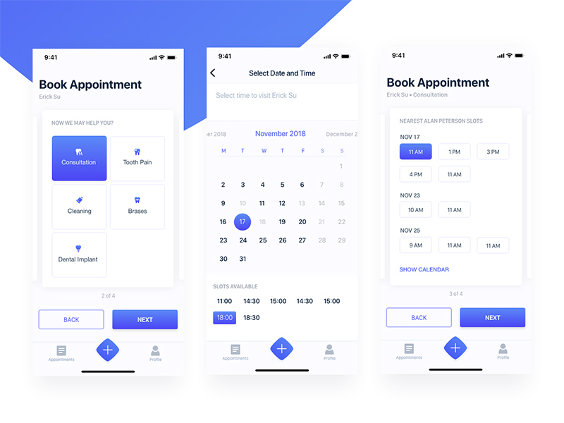Book An Appointment Mobile App Xd UI Kit Free PSD Templates