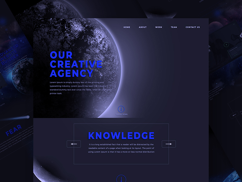 Творческий Adobe XD агентство шаблон веб-сайта