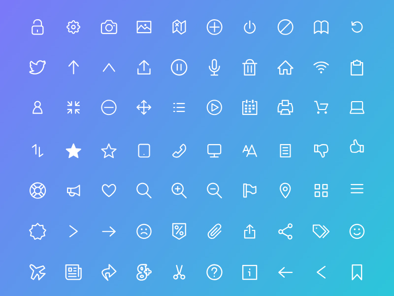 100 Conjunto de iconos planos para Adobe XD