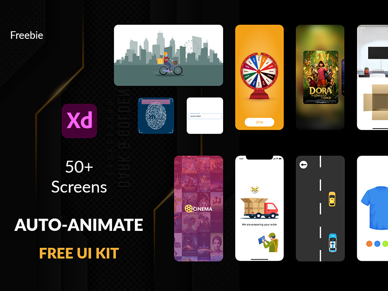 Auto-Animate UI Kit For Adobe Xd | Free PSD Templates