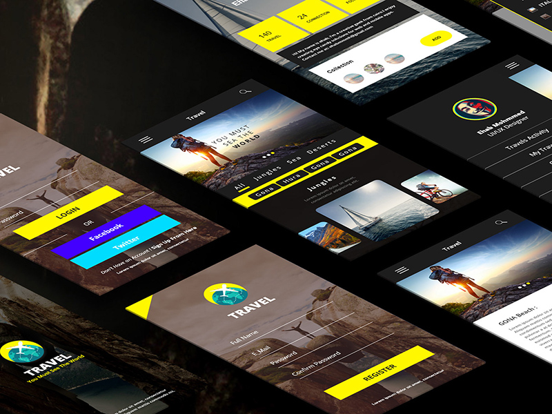 Мобильное приложение Adobe XD Travel — дизайн пользовательского интерфейса/UX