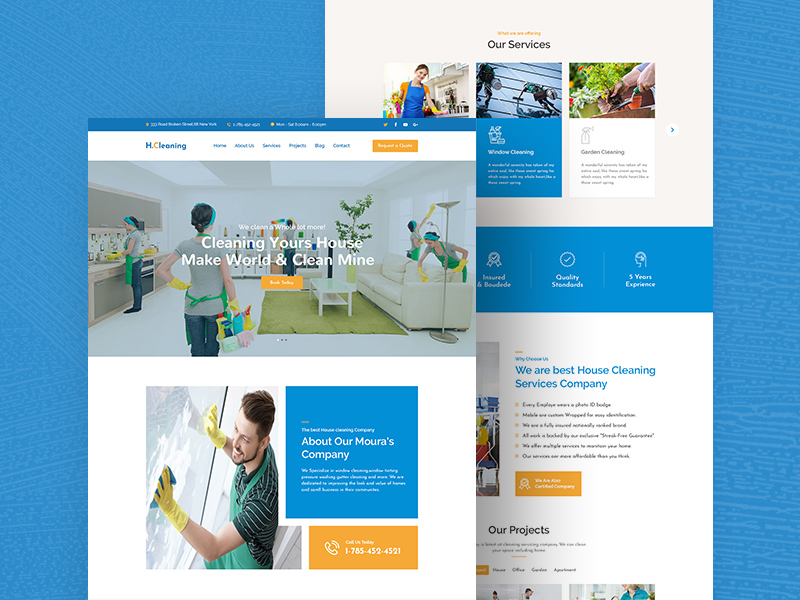 House Cleaning Landing Page Website Template