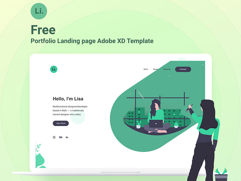 adobe xd landing page template free
