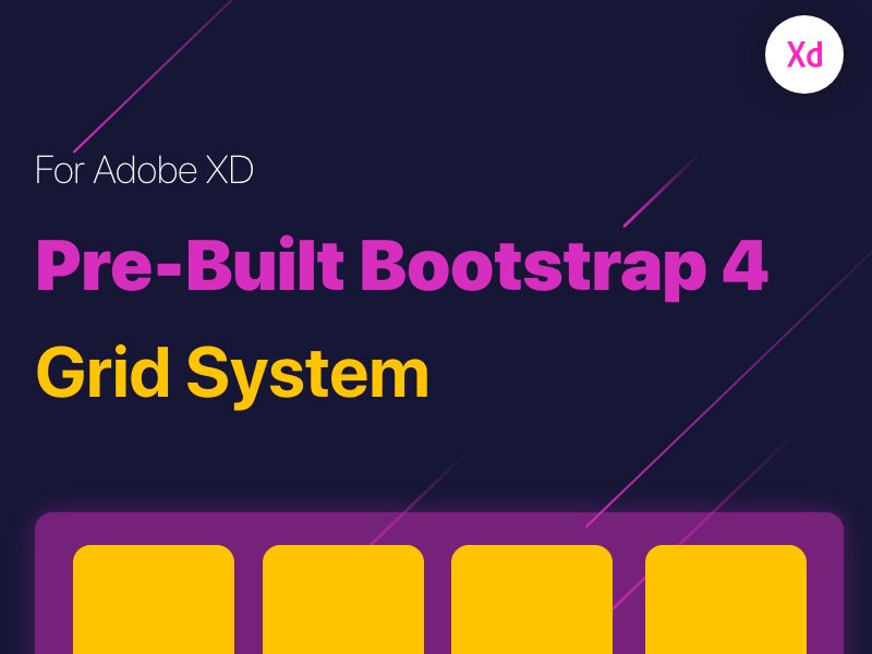 Sistema de rejilla Bootstrap 4 preconstruido para Adobe Xd