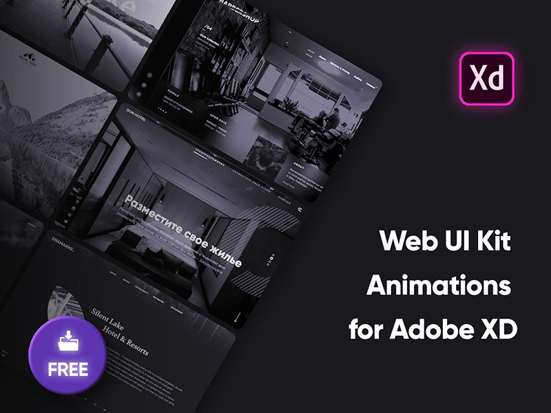 Веб-интерфейс и анимация для Adobe Xd
