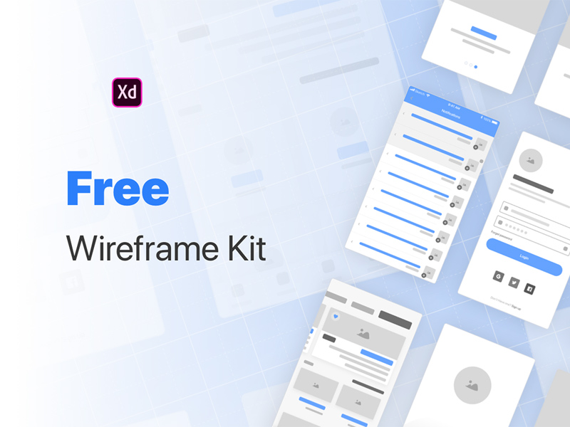 Wireframe Kit für Adobe XD