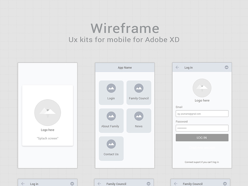 Adobe XD Wireframe Kit & Vorlagen
