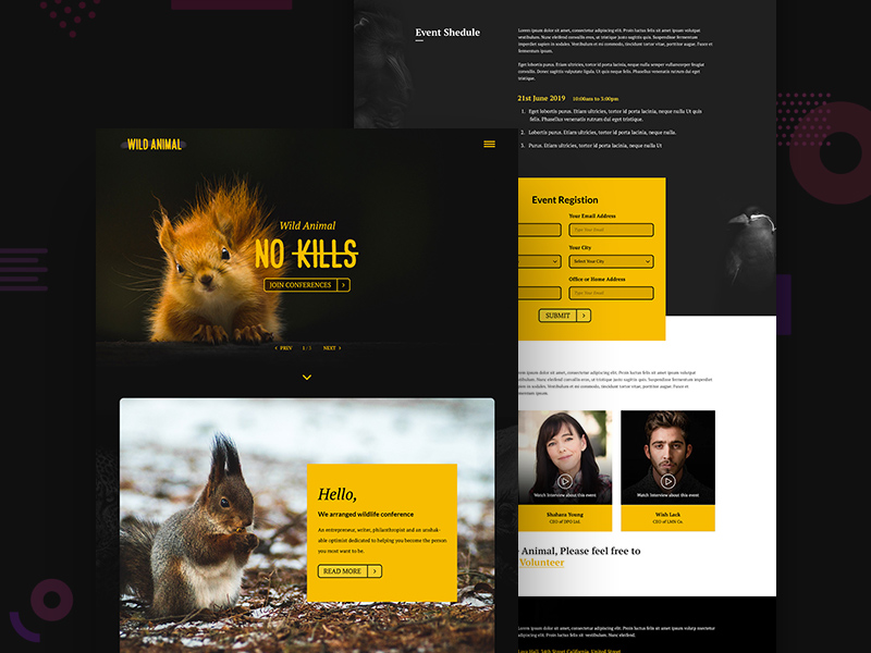 Wild Animal Conference Landing Page Template – Adobe Xd