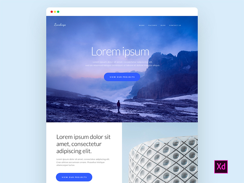 Adobe XD Landing Page Template