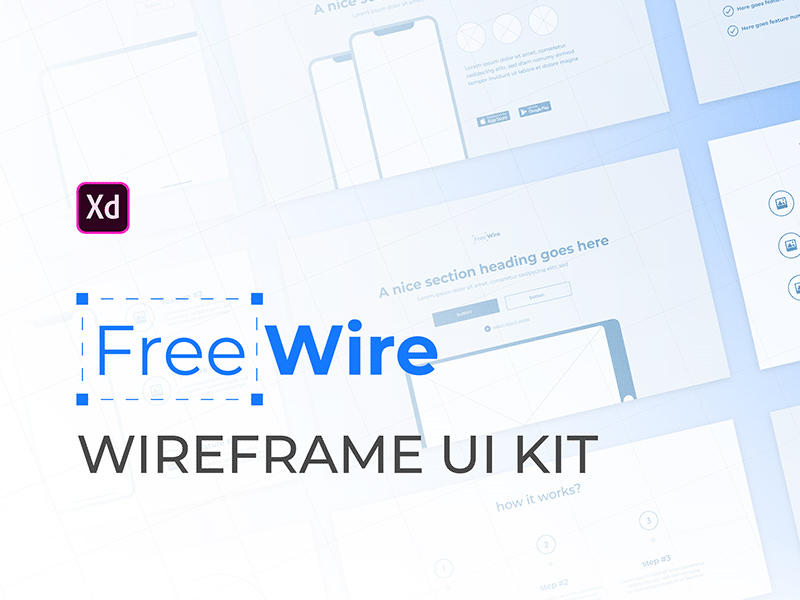 Бесплатный комплект wireframe для Adobe XD (ru) FreeWire