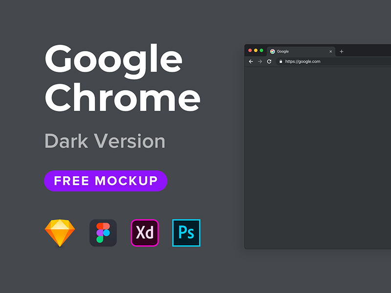 Google Chrome Xd Maquette | Mode foncé