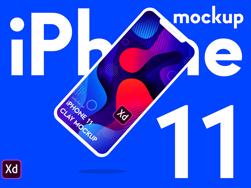 iPhone 11 Клей Mockup для Adobe Xd