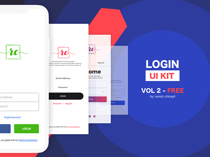 Login UI Kit Vol 2 für Adobe XD