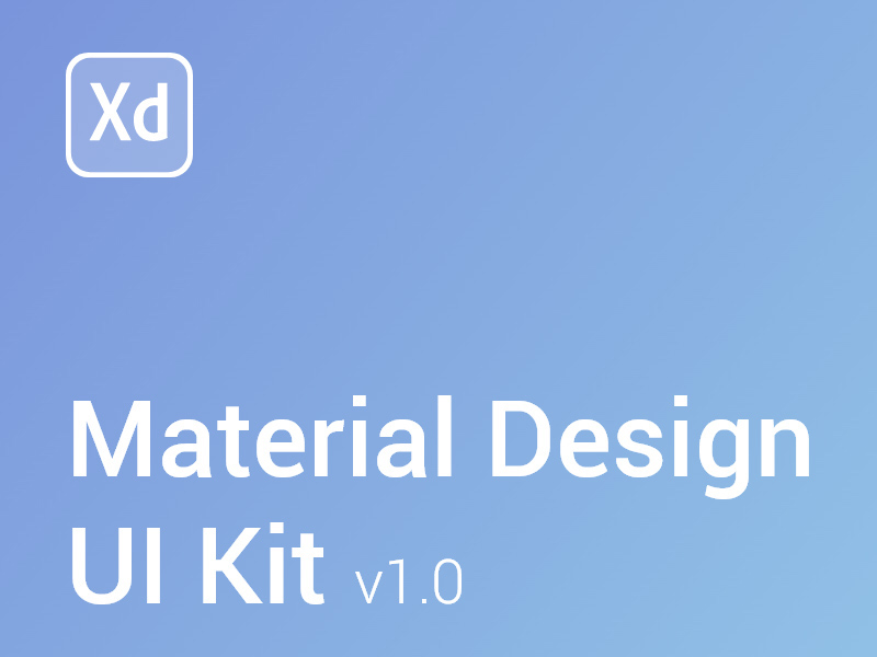 Комплект пользовательского интерфейса Material Design для Adobe Xd