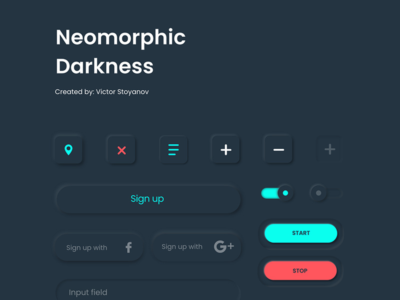 Kit d’interface utilisateur Neumorphic Darkness