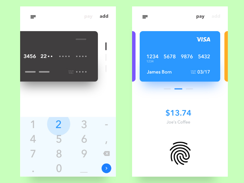 Adobe XD Payment Checkout UI