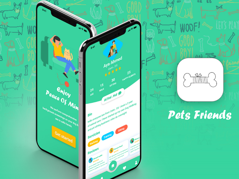 Домашние животные Друзья App Ui/Ux Дизайн