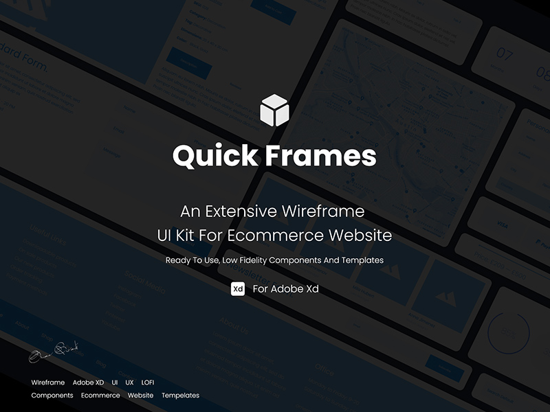 Xd Wireframe Kit for eCommerce | QuickFrames