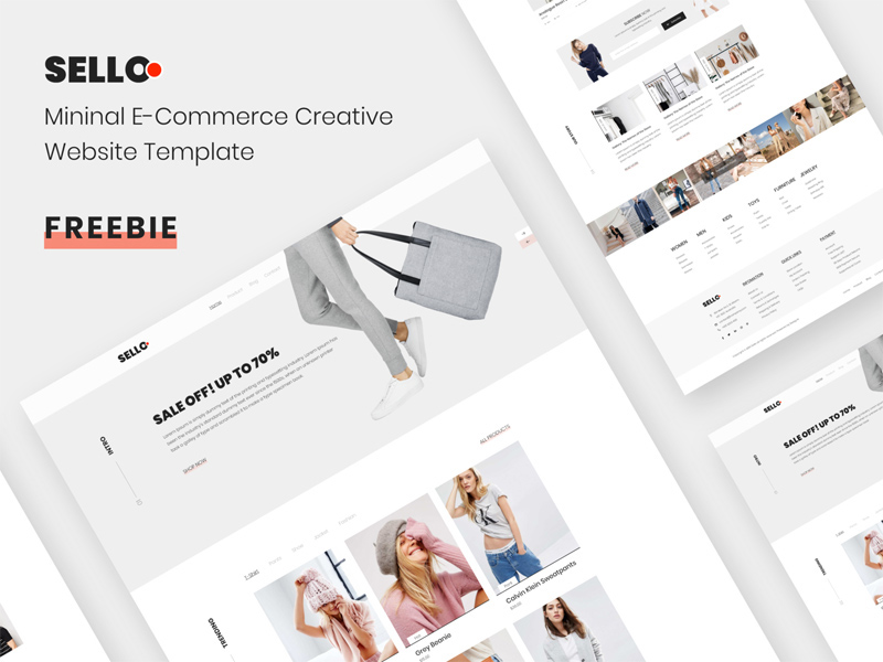 Minimale E-Commerce Creative Website Vorlage | Sello