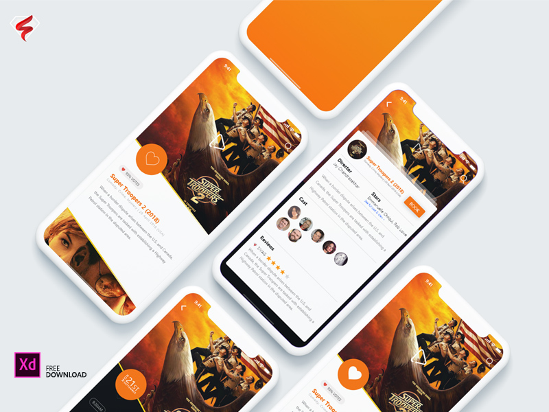Showtime – iPhone X App für Adobe XD