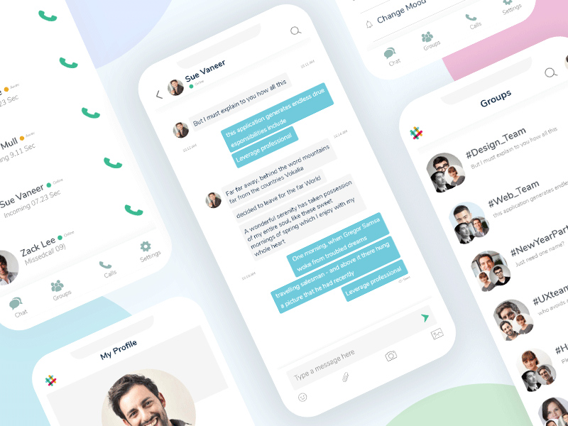 Slack - France | Concept Xd de redesign d’application mobile
