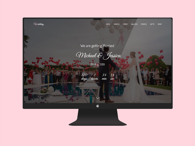 Plantilla Xd de diseño de boda de la interfaz de usuario