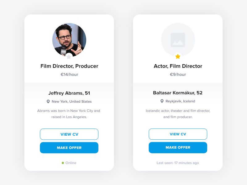 User Card Template Made With Adobe XD