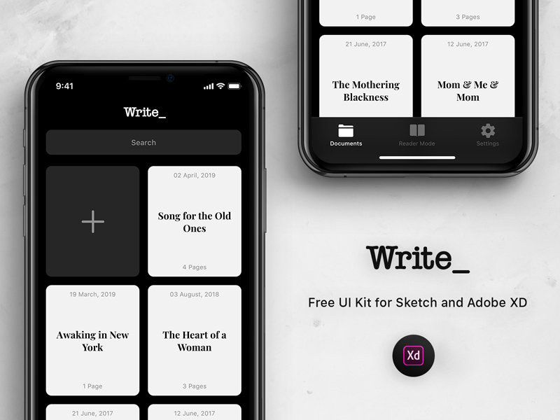 Adobe Xd UI Kit zum Schreiben | Schreiben