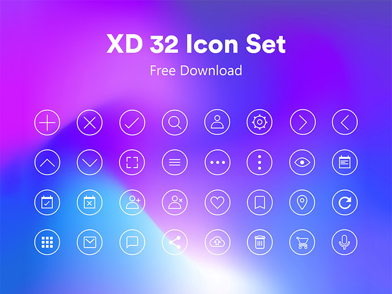 Free Download XD Icon Set